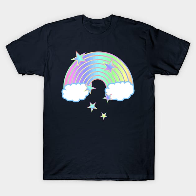 Rainbow Colors Clouds And Stars T-Shirt by SartorisArt1